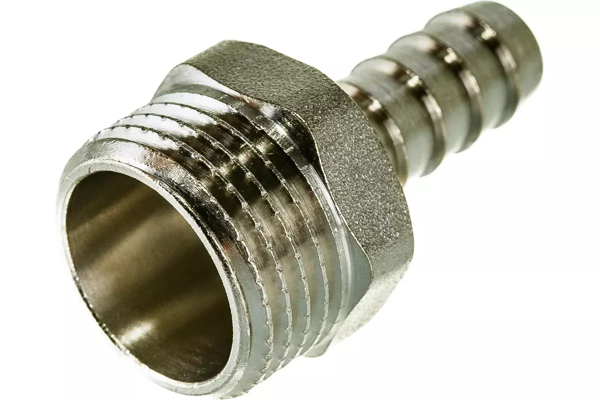 Штуцер для шланга 1/2&quot;х10 мм, НР, никель, CTM CRSM1210