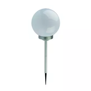 Садовый светильник Шар белый, на солнечной батарее, 4LED, 50 cм, d20 см