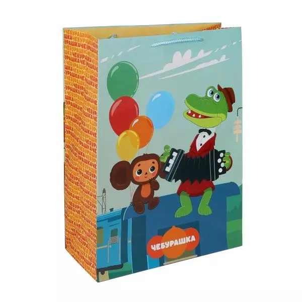 Подарочный пакет 34х45х16 см Чебурашка и Гена PXL-100038-CH