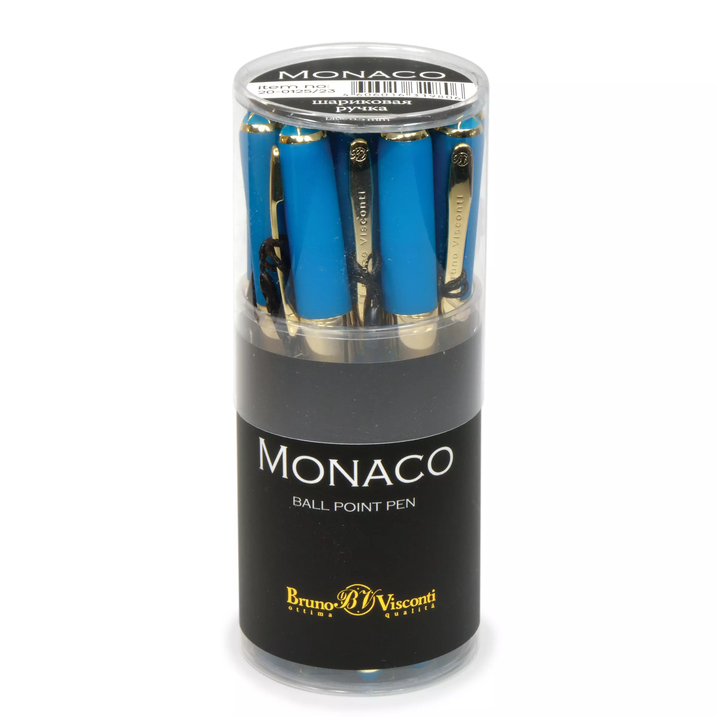 Шариковая ручка синие чернила, BrunoVisconti Monaco, бирюзовый корпус, 20-0125/23