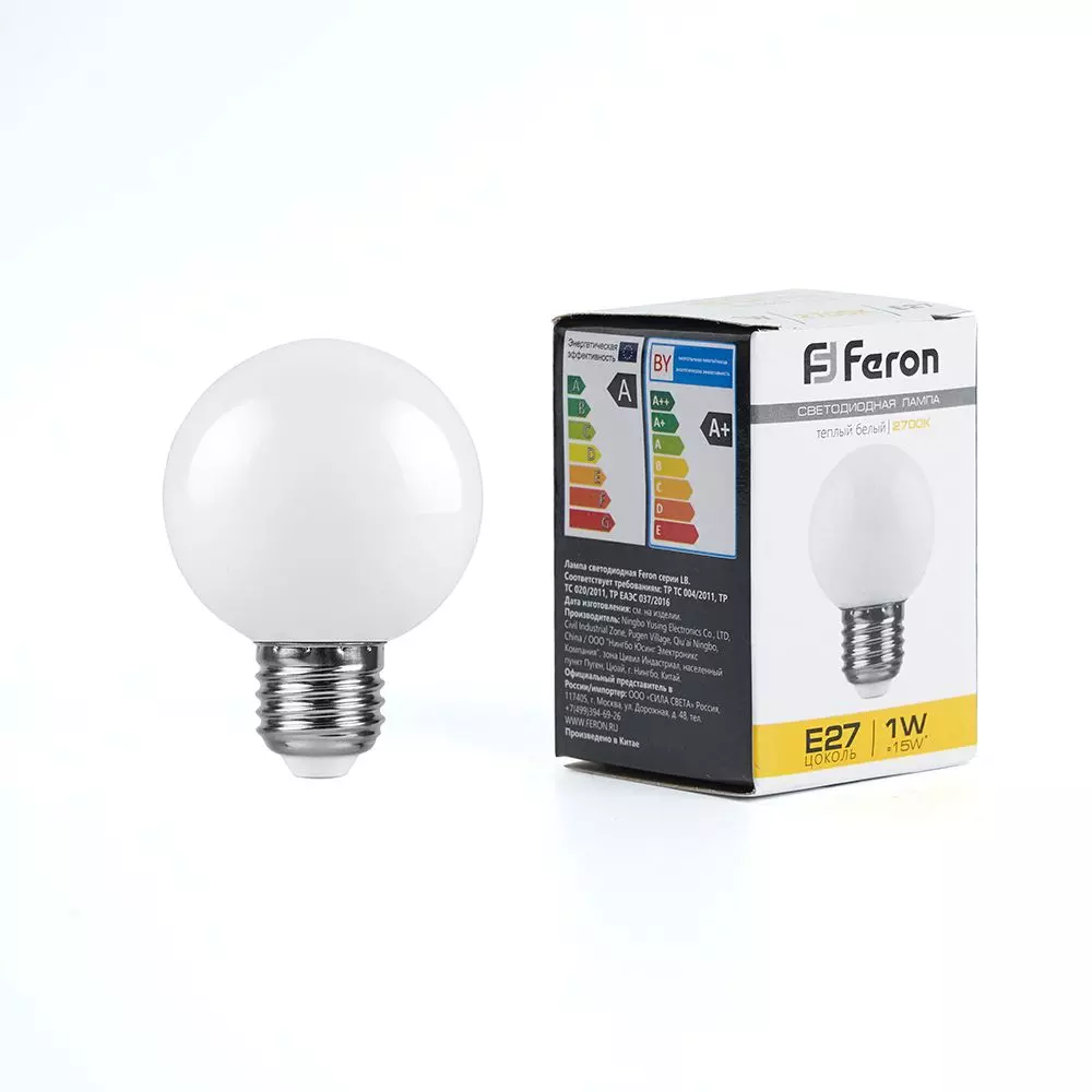 Лампа светодиодная Feron 25878 230V E27 2700K G45 матовая LB-37