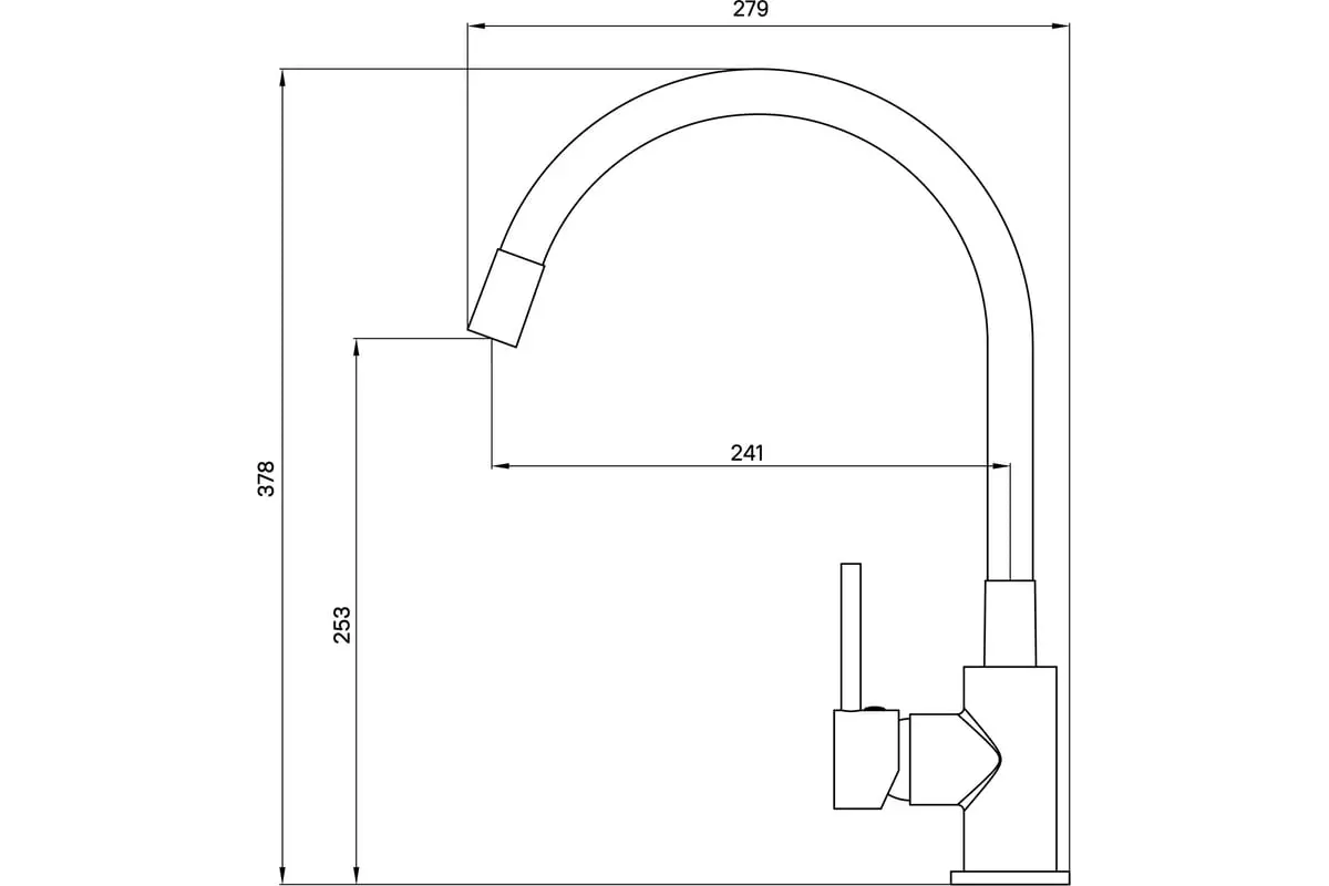 Смеситель для кухни, гибкий излив, черный/хром, Milardo Meal, M01SB0FM05, латунь