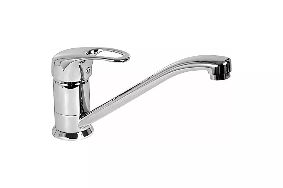 Смеситель для кухни, короткий излив, хром, IDDIS Alborg K56001C, латунь