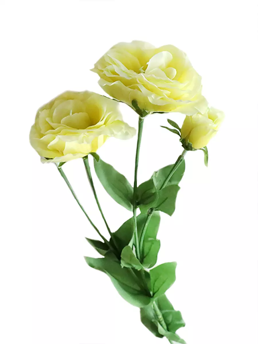 Букет искусственных цветов Желтая Эустома / 67х14х10см арт. 88234