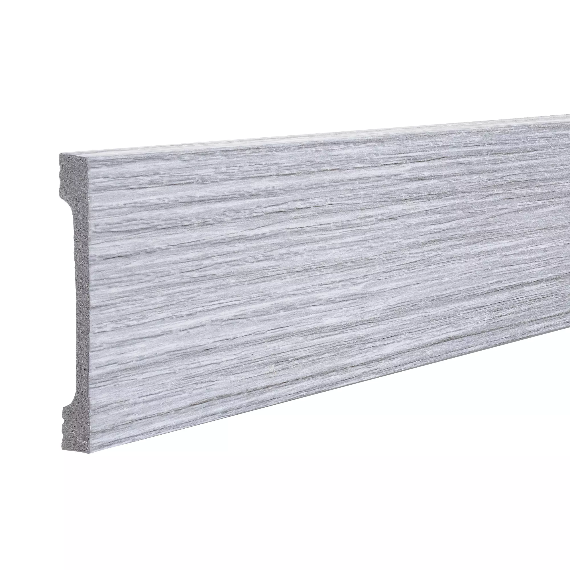 Плинтус напольный Grace PS WOOD MK 80L.04 2000х80х11 мм Дуб Серебристый Дрифт