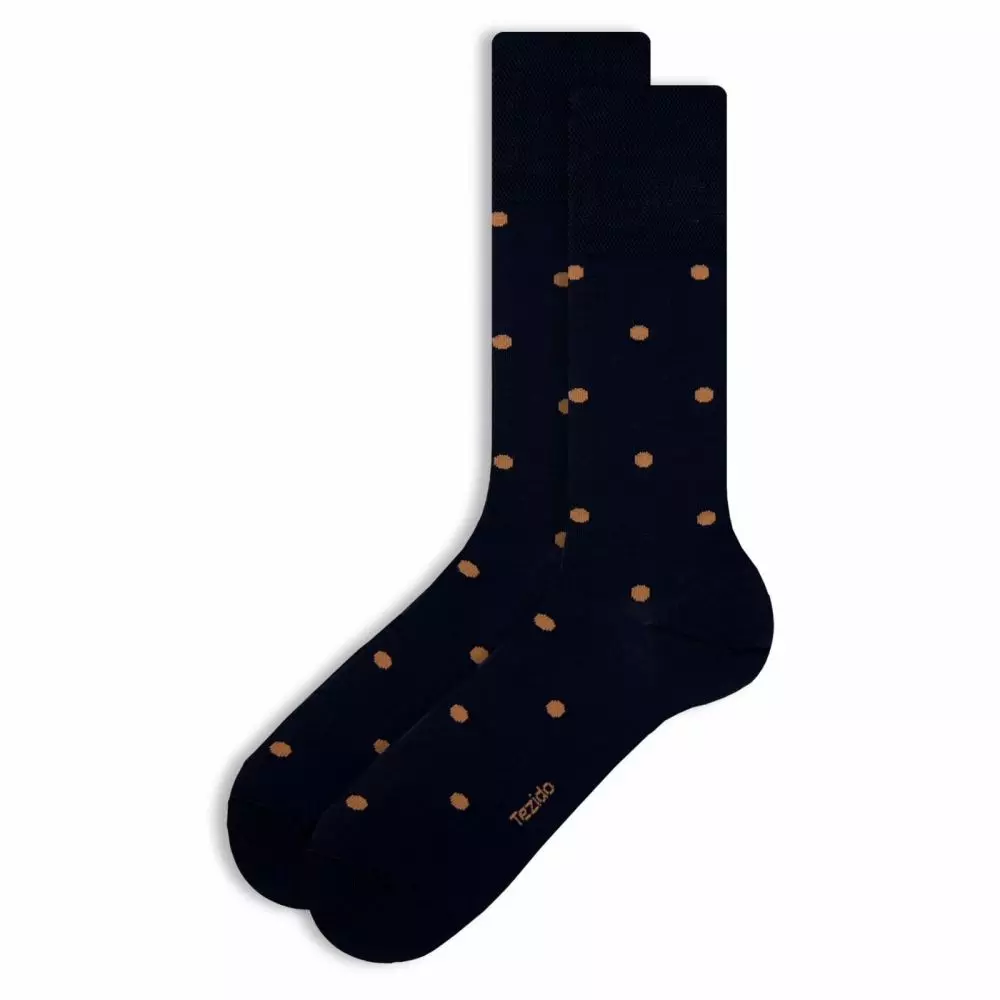 Носки мужские Tezido Luxury Mercerized Cotton Dots Т1003 (Sapphire/Sand) р-р 44-46