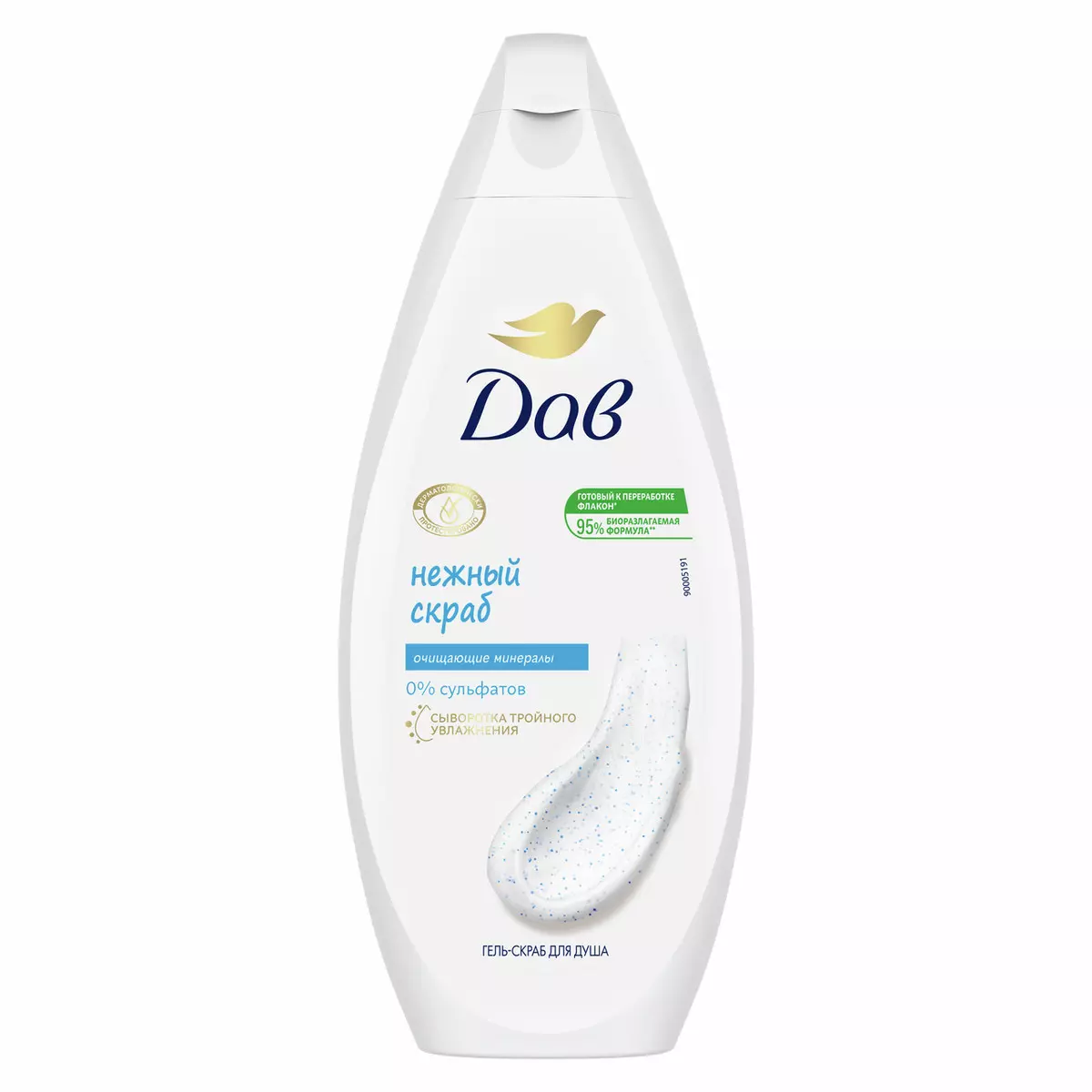 Гель-скраб для душа Дав Нежное обновление 250 мл