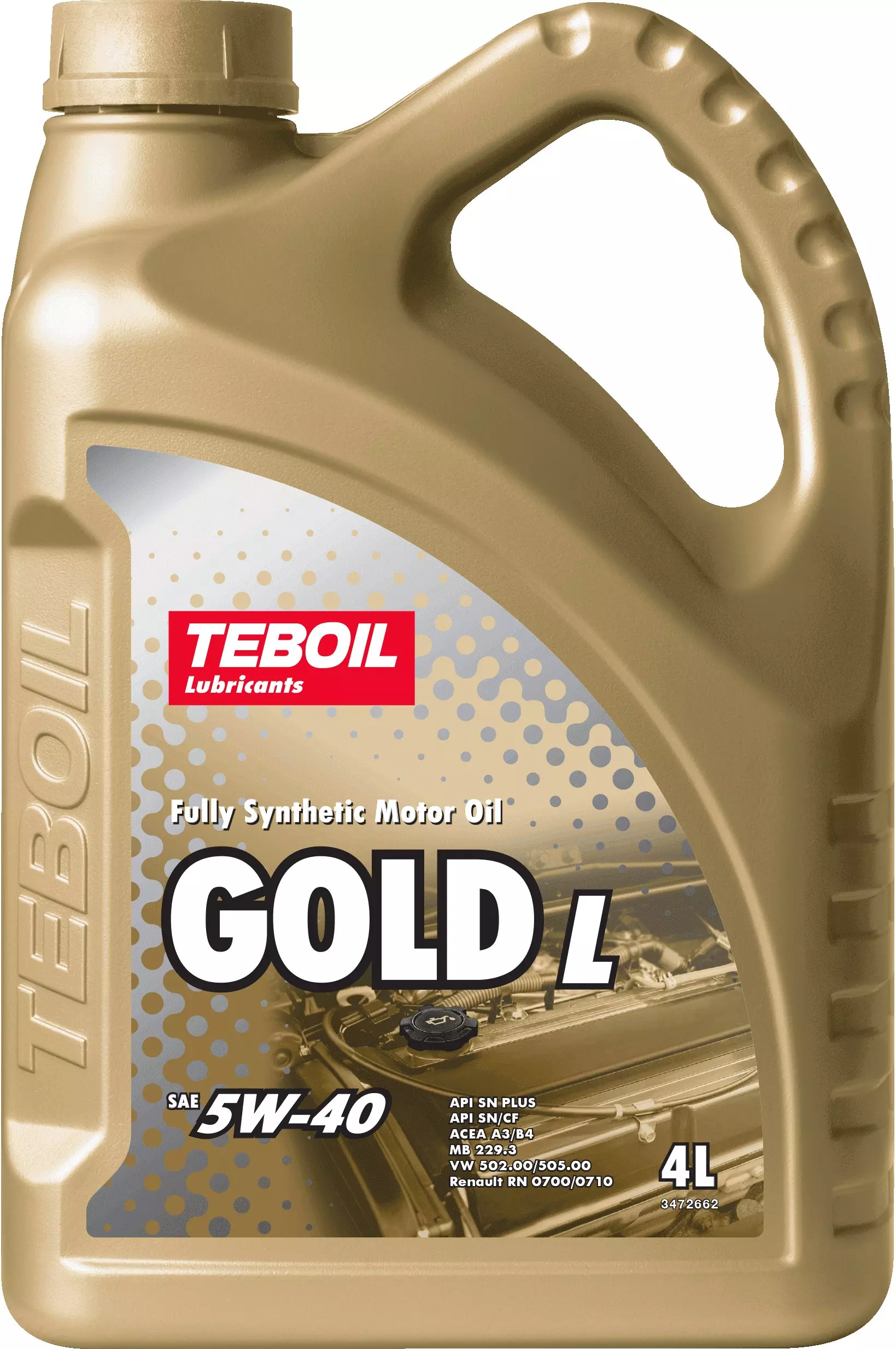 Масло моторное TEBOIL Gold L 5W-40, 4 л, SN/CF, синтетическое