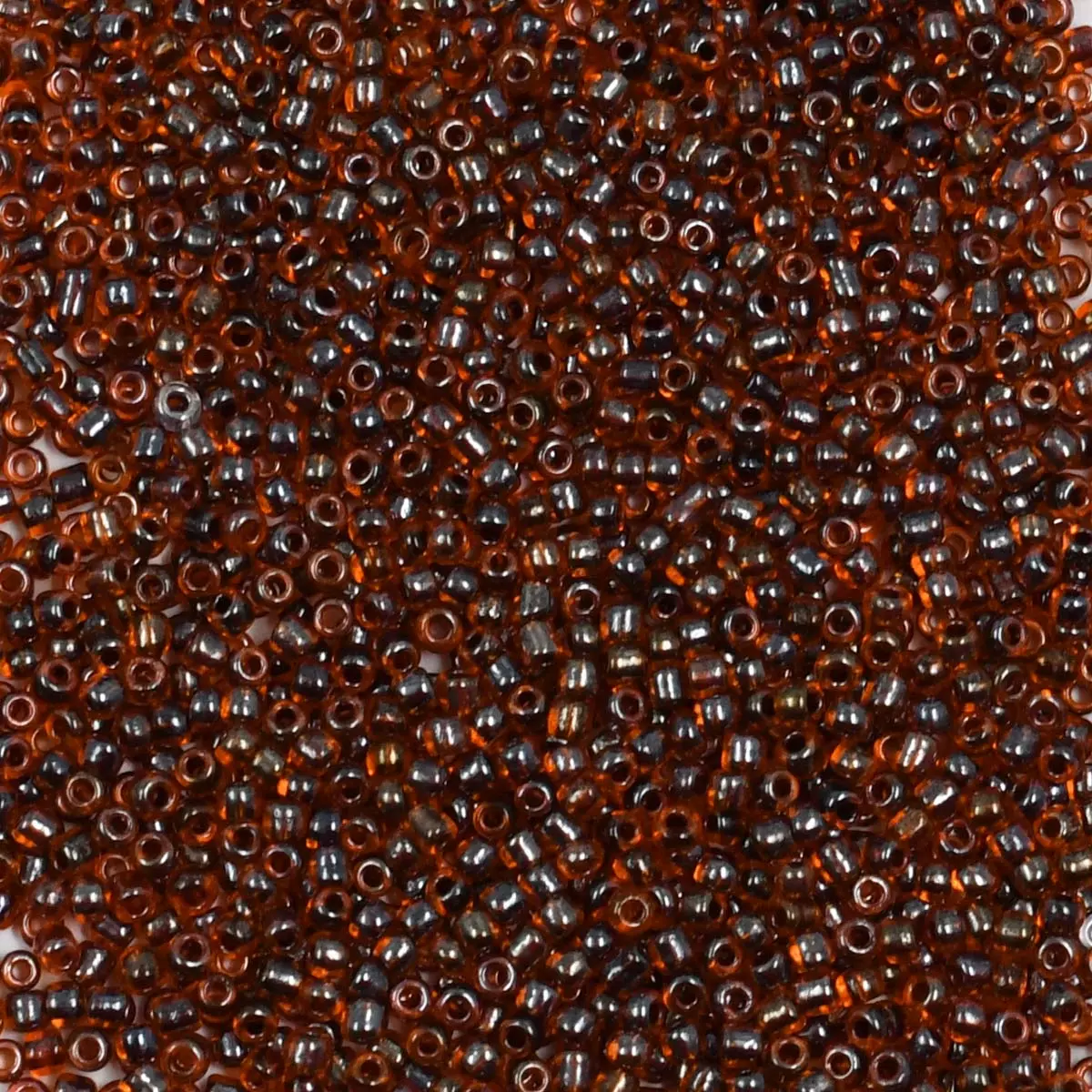 Бисер (стекло) 11/0, 20г, 2229т.оранжевый/прозрачныйсцветнымцентром,глянцевый Astra&Craft