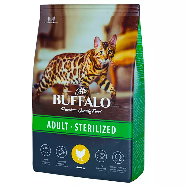 Сухой корм для кошек Mr.Buffalo STERILIZED курица 400г