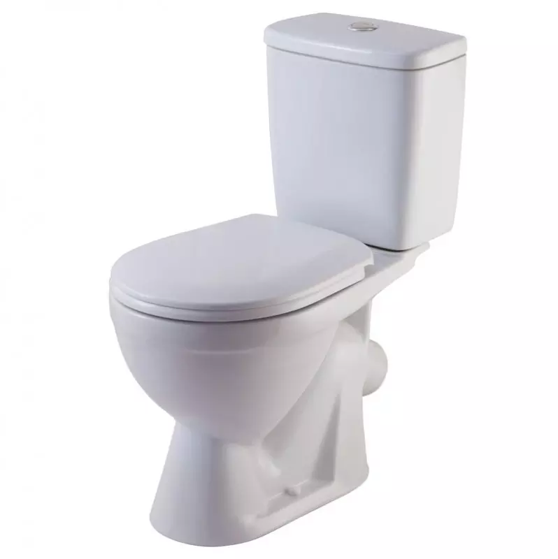 Унитаз ROSA Лира Киров, косой вып., ниж. подвод, 1-режим. слив, сид. полипропилен