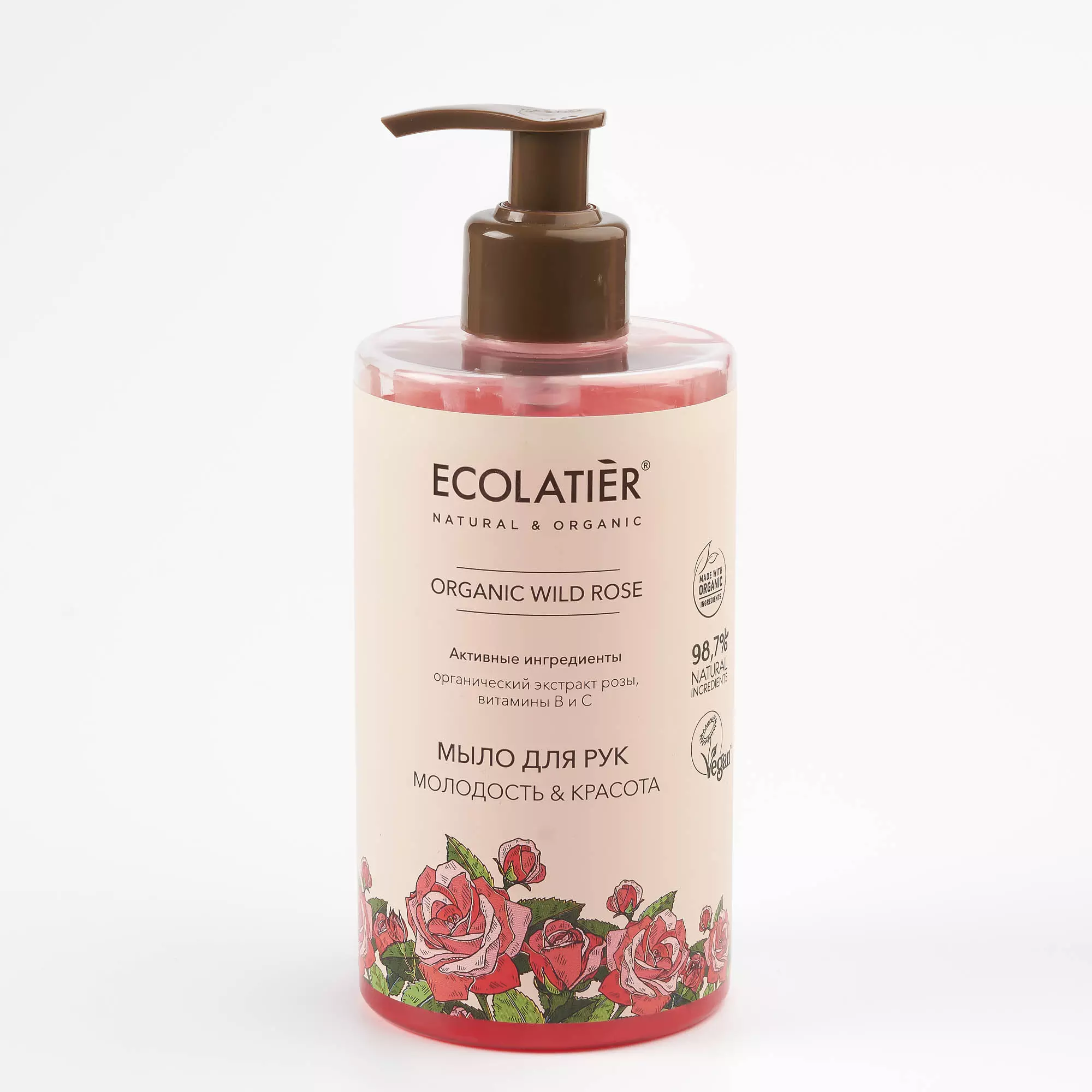 Мыло для рук Молодость и Красота ORGANIC WILD ROSE Ecolatier, 460 мл