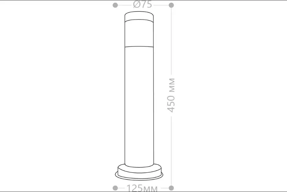 Светильник уличный столб Е27 450мм металл Feron 11809