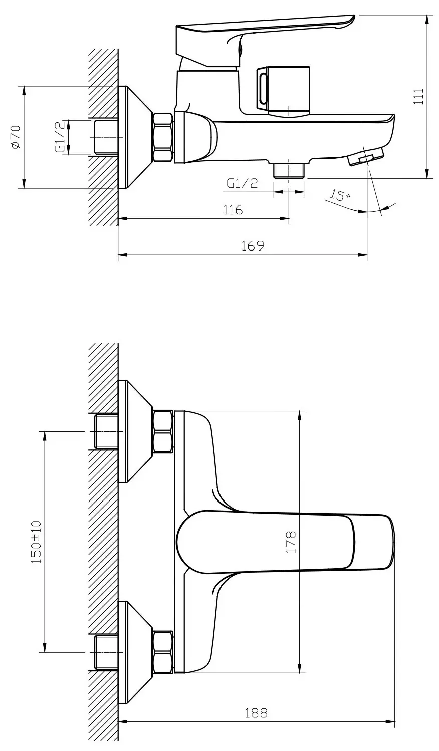 Смеситель для ванны, графит ESKO Lagos Gun Metal LG54GM c аксессуарами