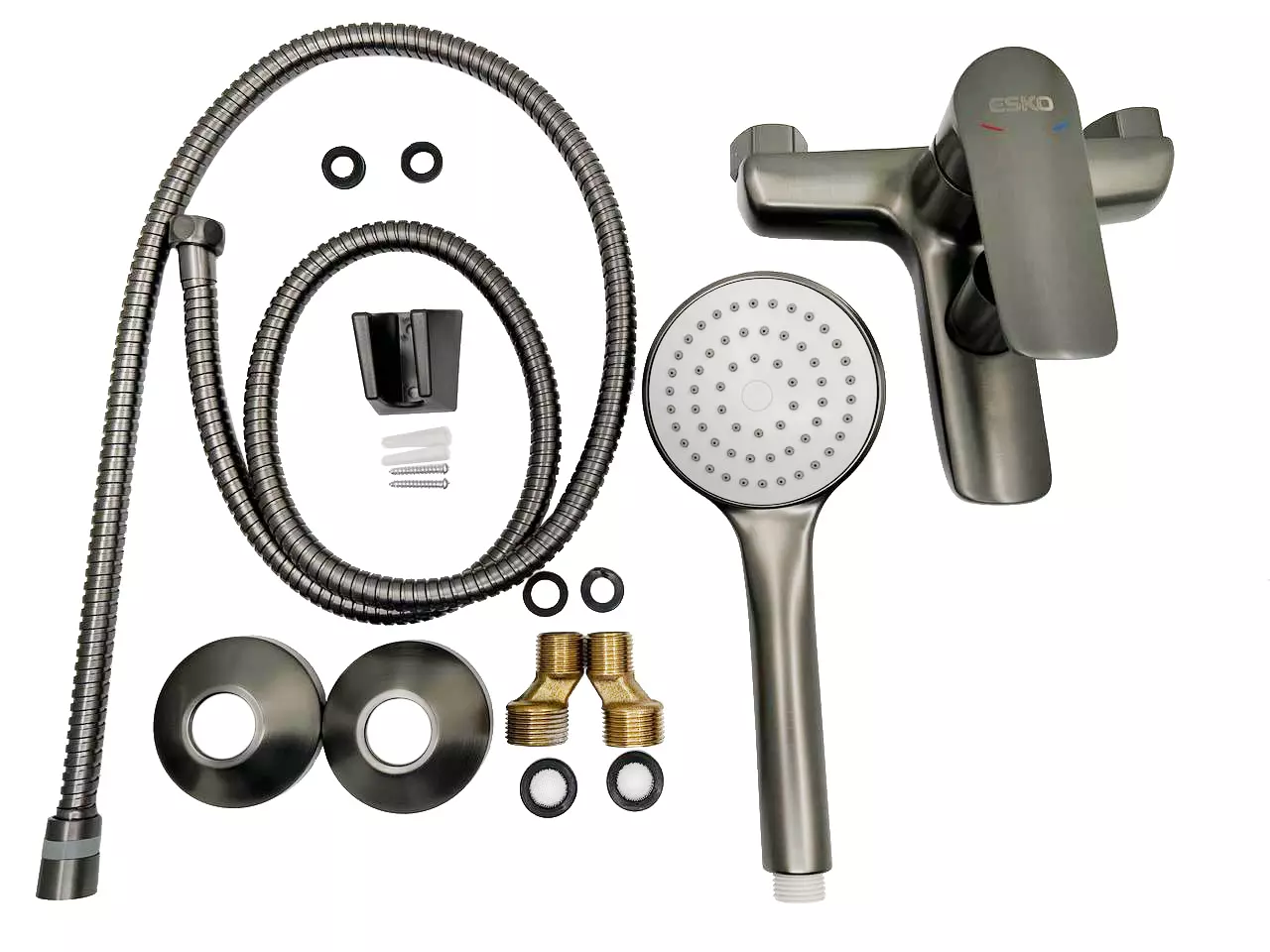 Смеситель для ванны, графит ESKO Lagos Gun Metal LG54GM c аксессуарами