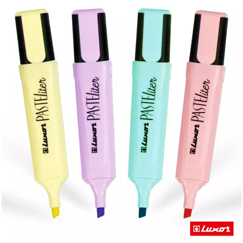 Текстовыделители 4 пастель цвета (ваниль, лаванда, мята, розов) 1-5мм линия, Luxor Pasteliter