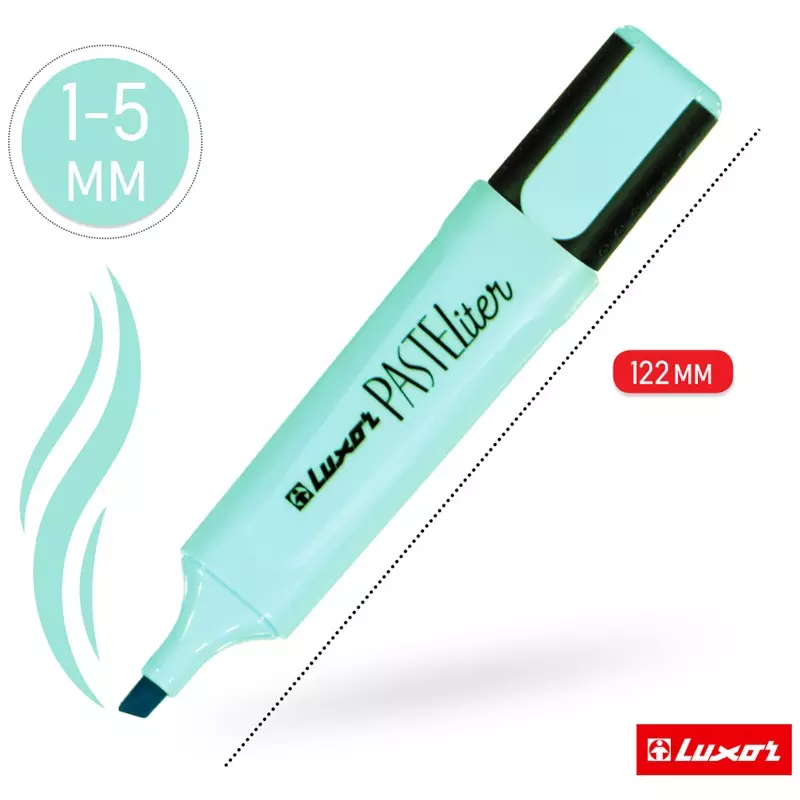 Текстовыделители 4 пастель цвета (ваниль, лаванда, мята, розов) 1-5мм линия, Luxor Pasteliter