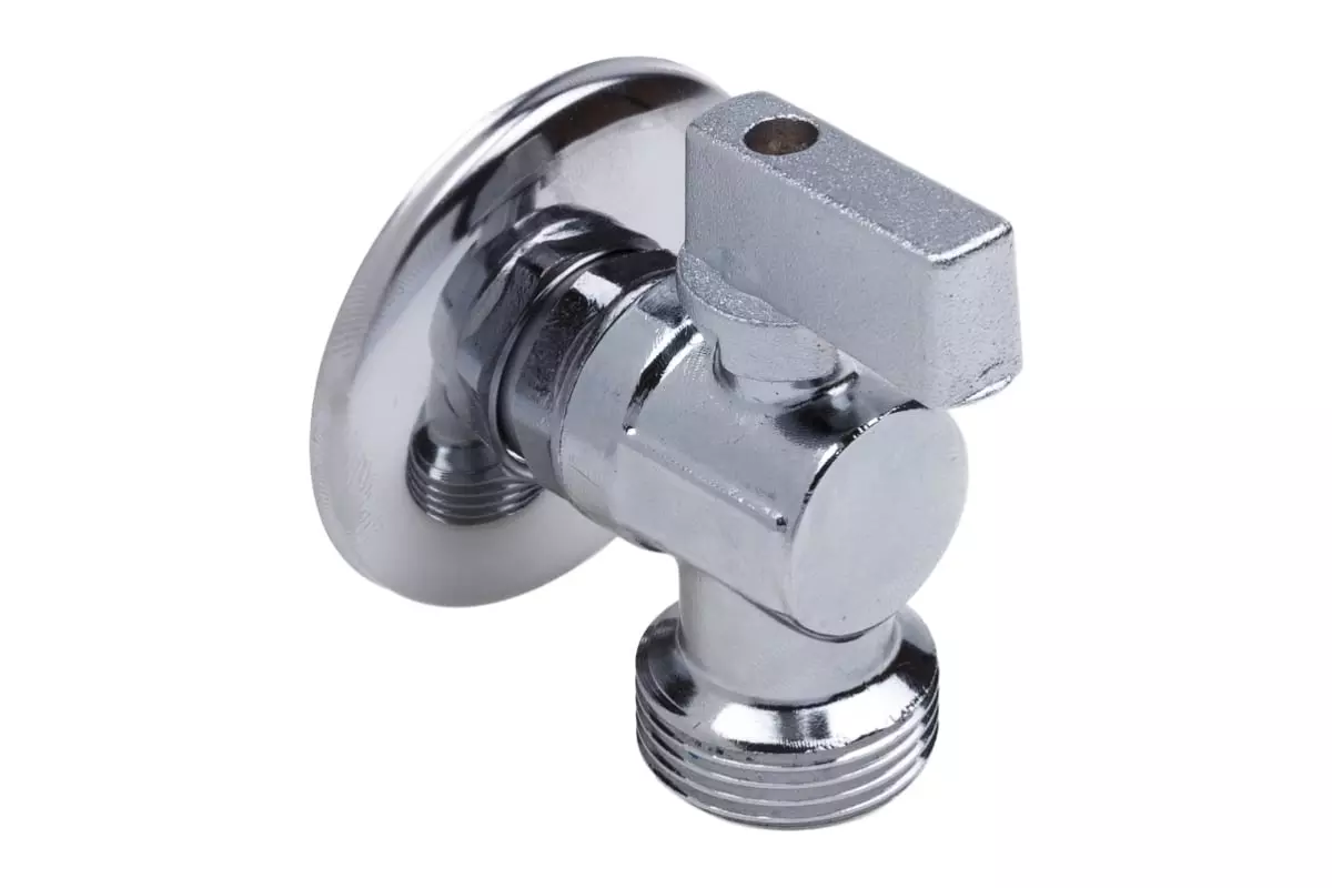 Кран угловой шаровой для бытовой техники с обр. клапаном 1/2"х3/4" НР/НР AQUALINK 03971