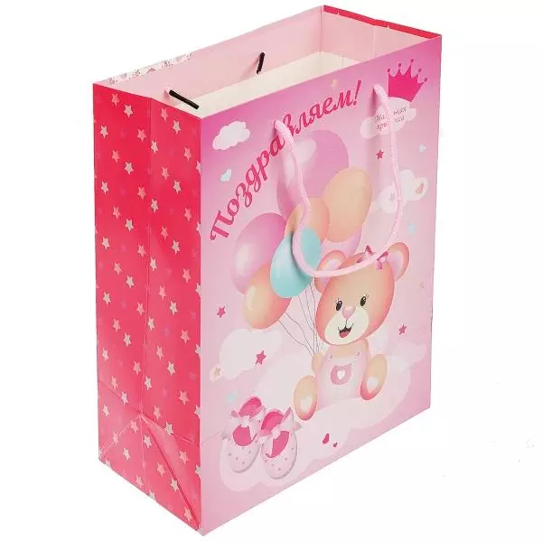 Подарочный пакет 34х45х16 для девочки PXL-97470-HBG