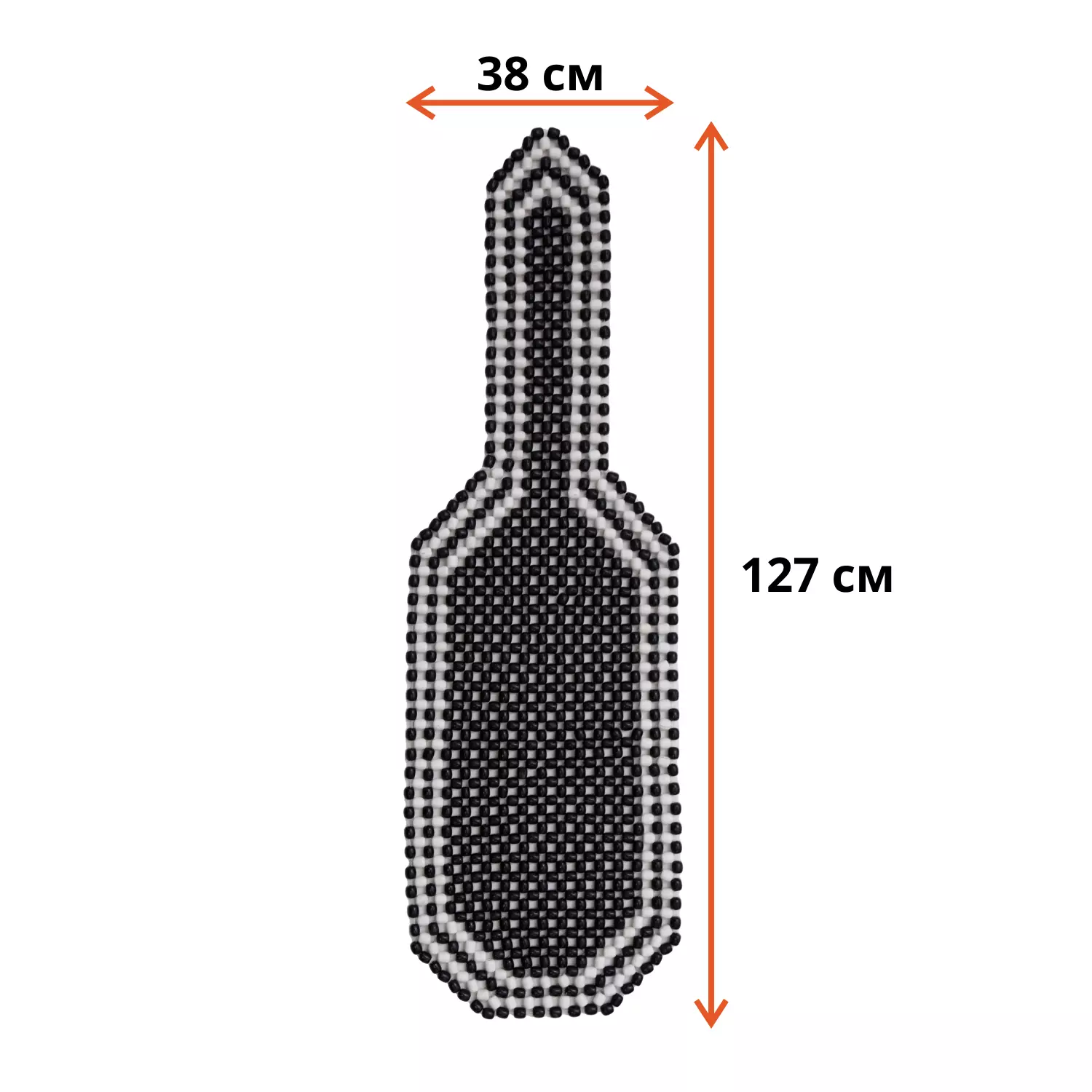 Накидка на автокресло массажная деревянная VOIN 127*38 cm /черный,белый/