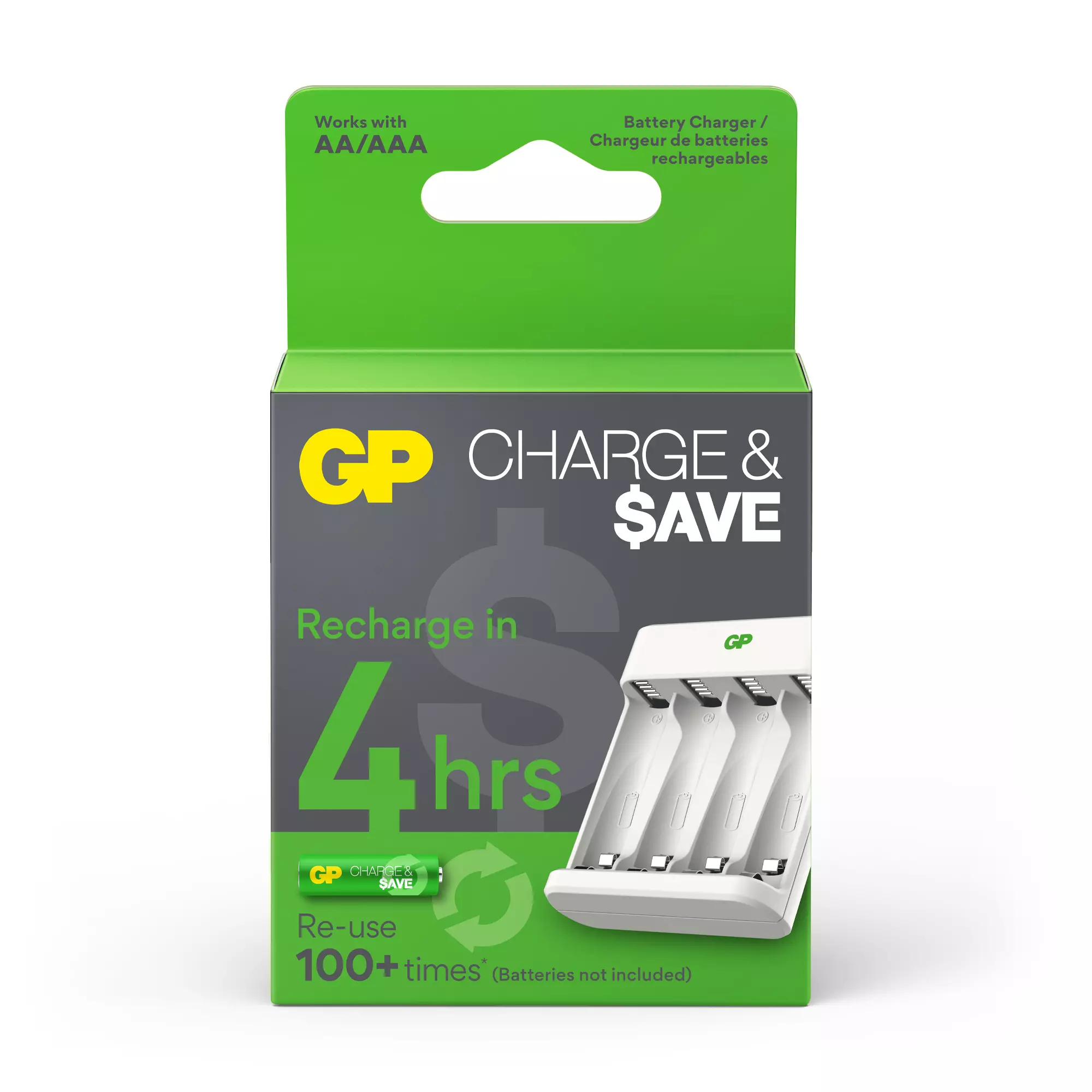 Зарядное устройство для аккумуляторных батареек АА и ААА USB провод GP