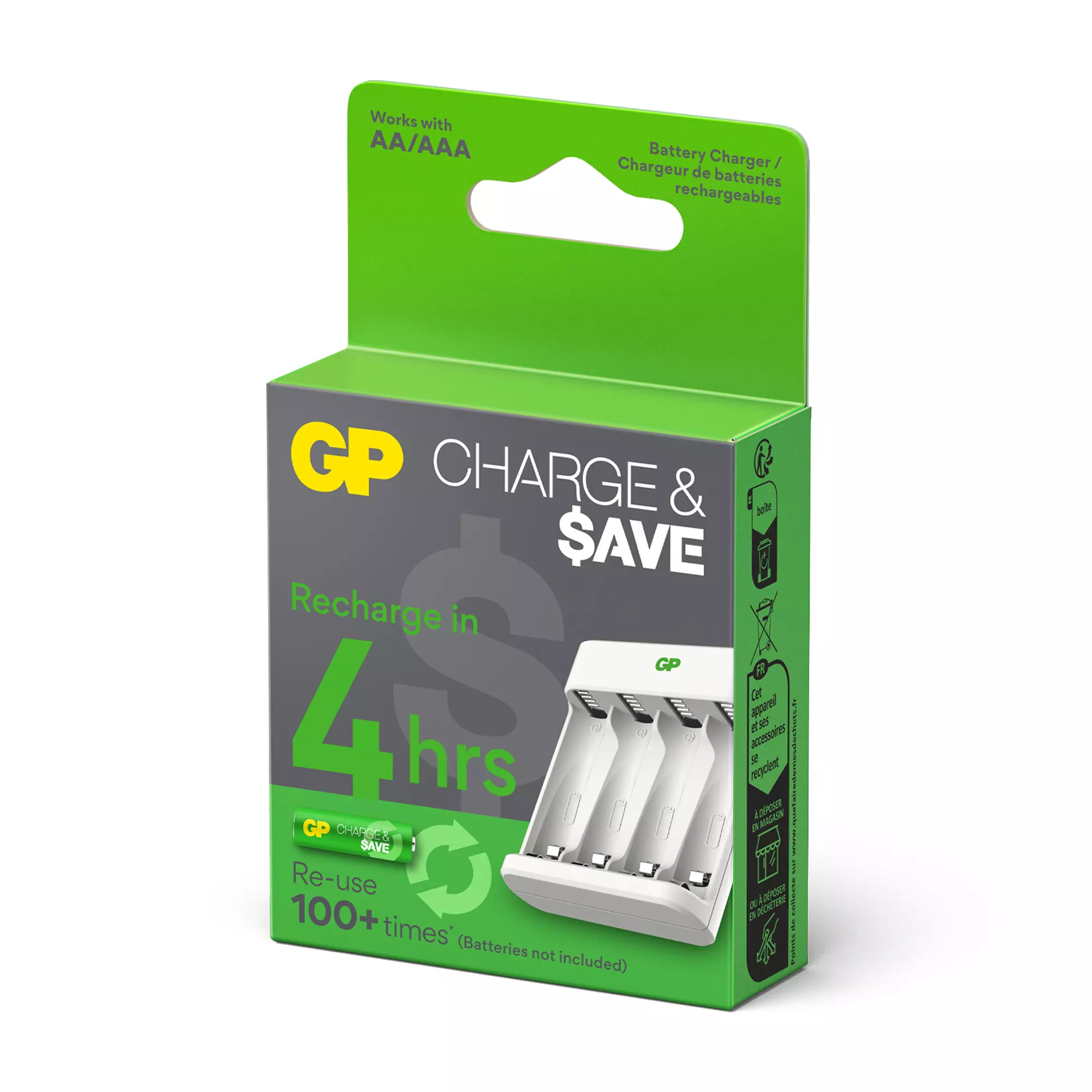 Зарядное устройство для аккумуляторных батареек АА и ААА USB провод GP