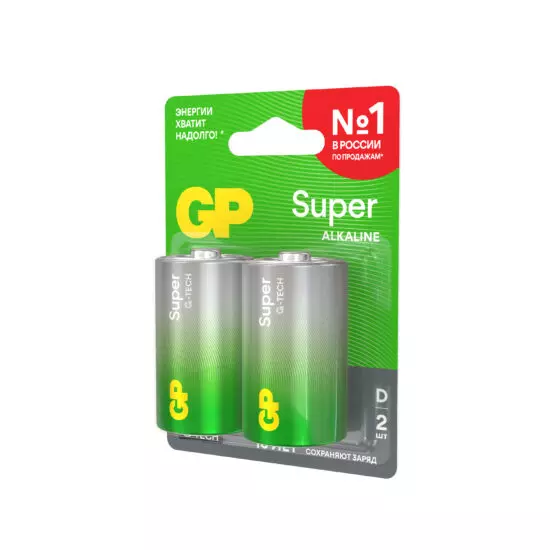 Щелочные батарейки D (LR20) Бочка 2шт GP Super алкалиновые