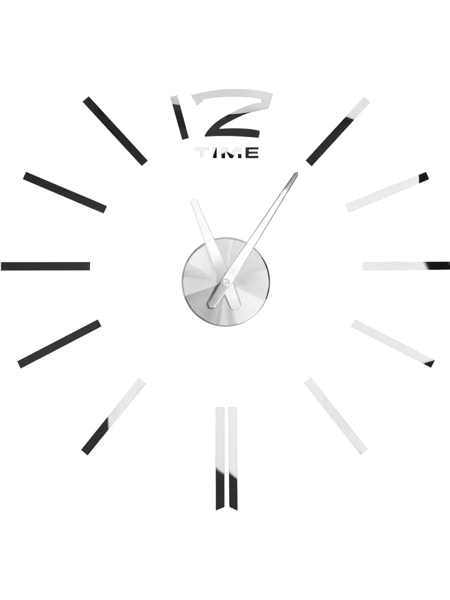 Часы настенные 50-70 см Временная петля S, серебро ЧН-7519