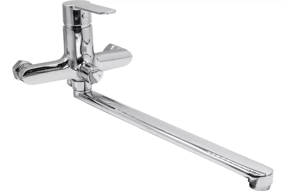 Смеситель для ванны, длинный излив 32 см, хром, с аксессуарами, VODA Drop DP 31, латунь