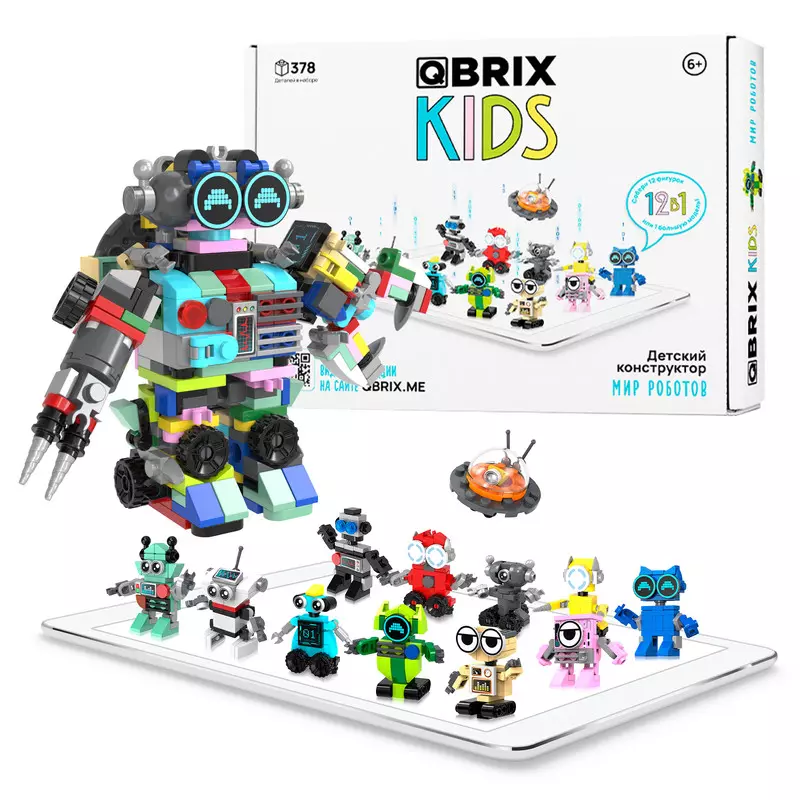 Конструктор Qbrix Kids Мир роботов 30026