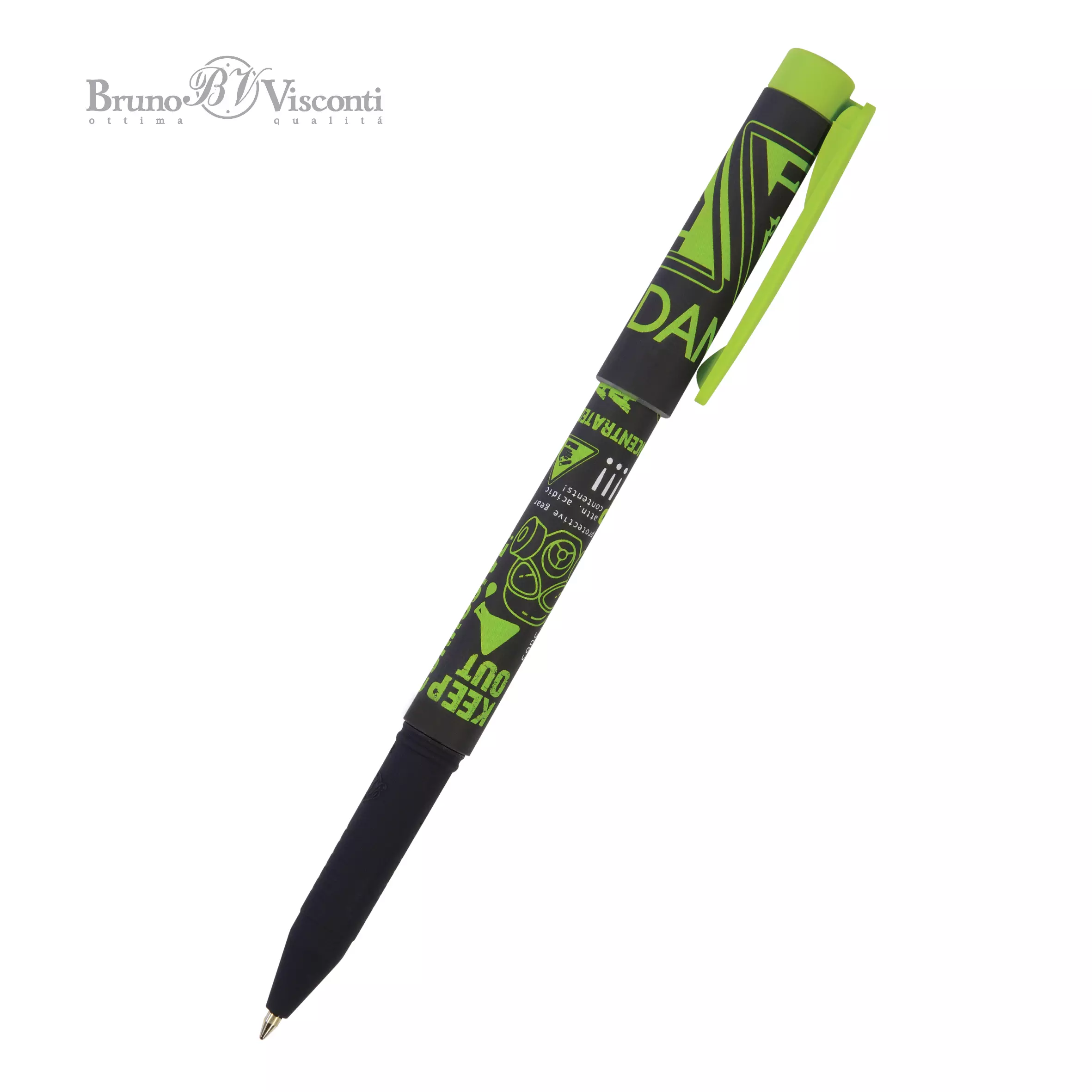 Шариковая ручка BrunoVisconti FreshWrite ATTENTION.ХИМИЯ, 0.7 мм, чернила синие