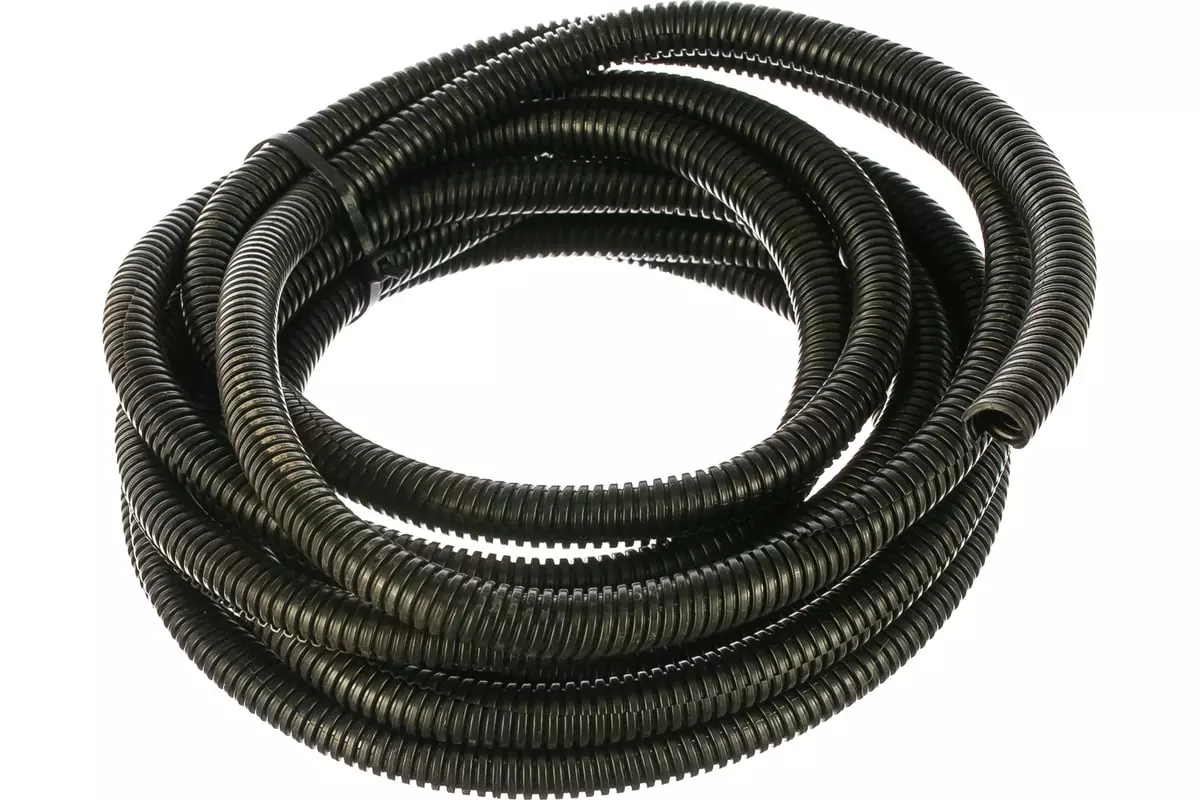 Труба автомобильная гофрированная d9,8 мм разрезная полипропилен 5м REXANT 15-1005