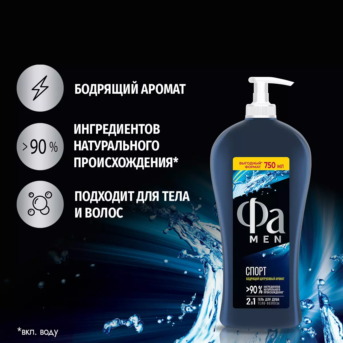 Гель для душа Фа Men Спорт 750 мл