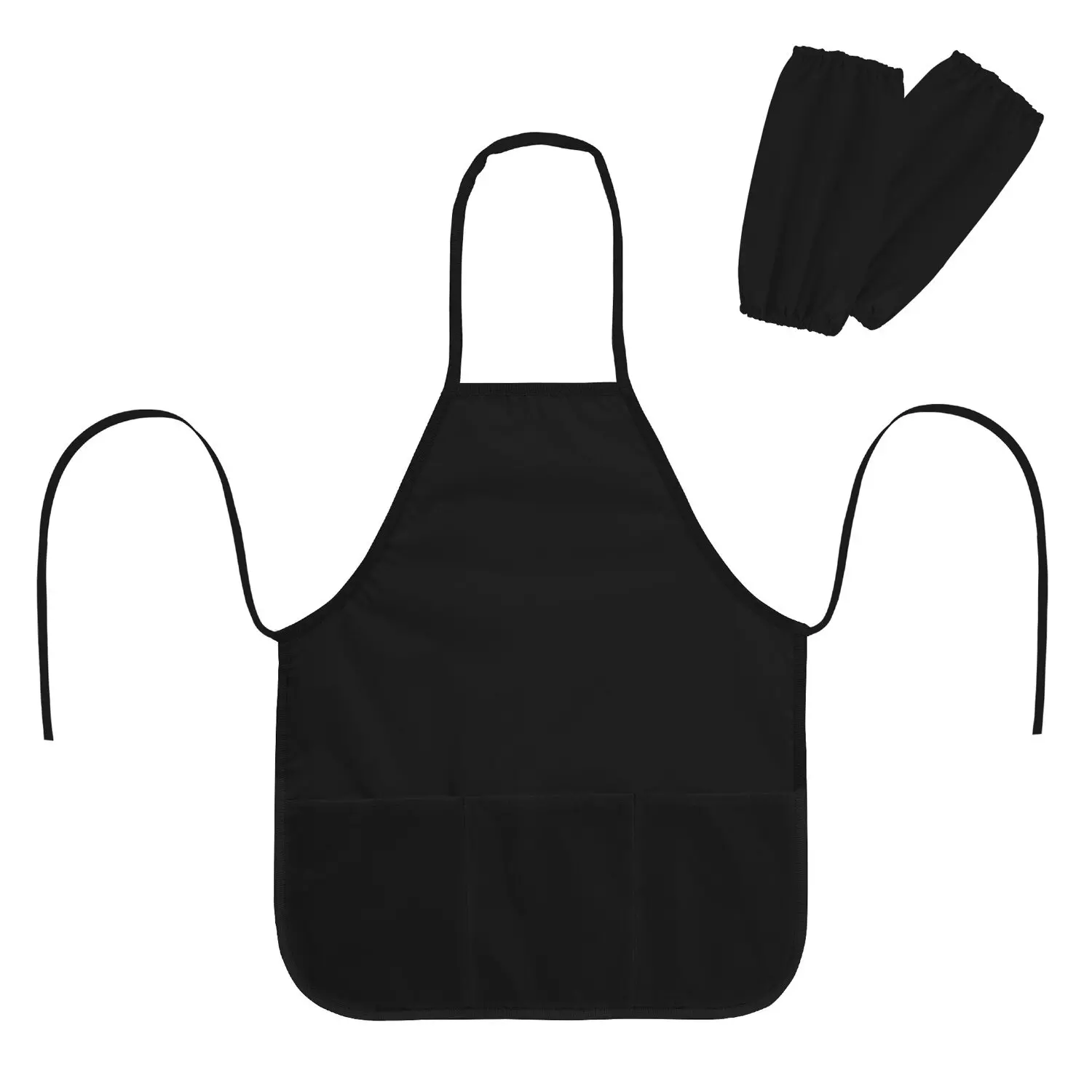 Фартук с нарукавниками для уроков труда 44x55 см, 3 кармана, черный, ПИФАГОР 273755