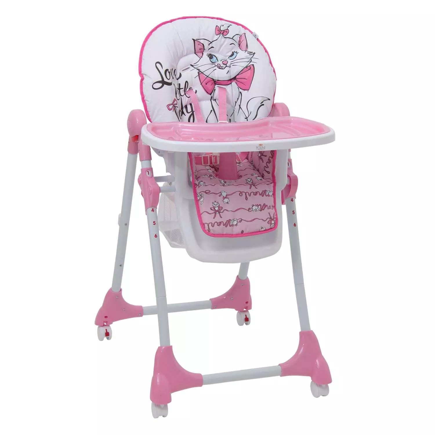 Стульчик для кормления Polini kids Disney baby 470 Кошка Мари розовый 827429