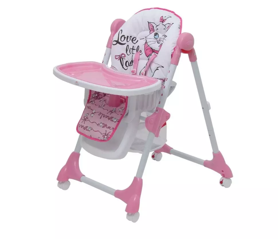 Стульчик для кормления Polini kids Disney baby 470 Кошка Мари розовый 827429