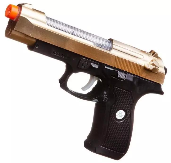 Пистолет двухцветный, сотолет двухцветный, со световыми и звуковыми эффектами 999S-10A