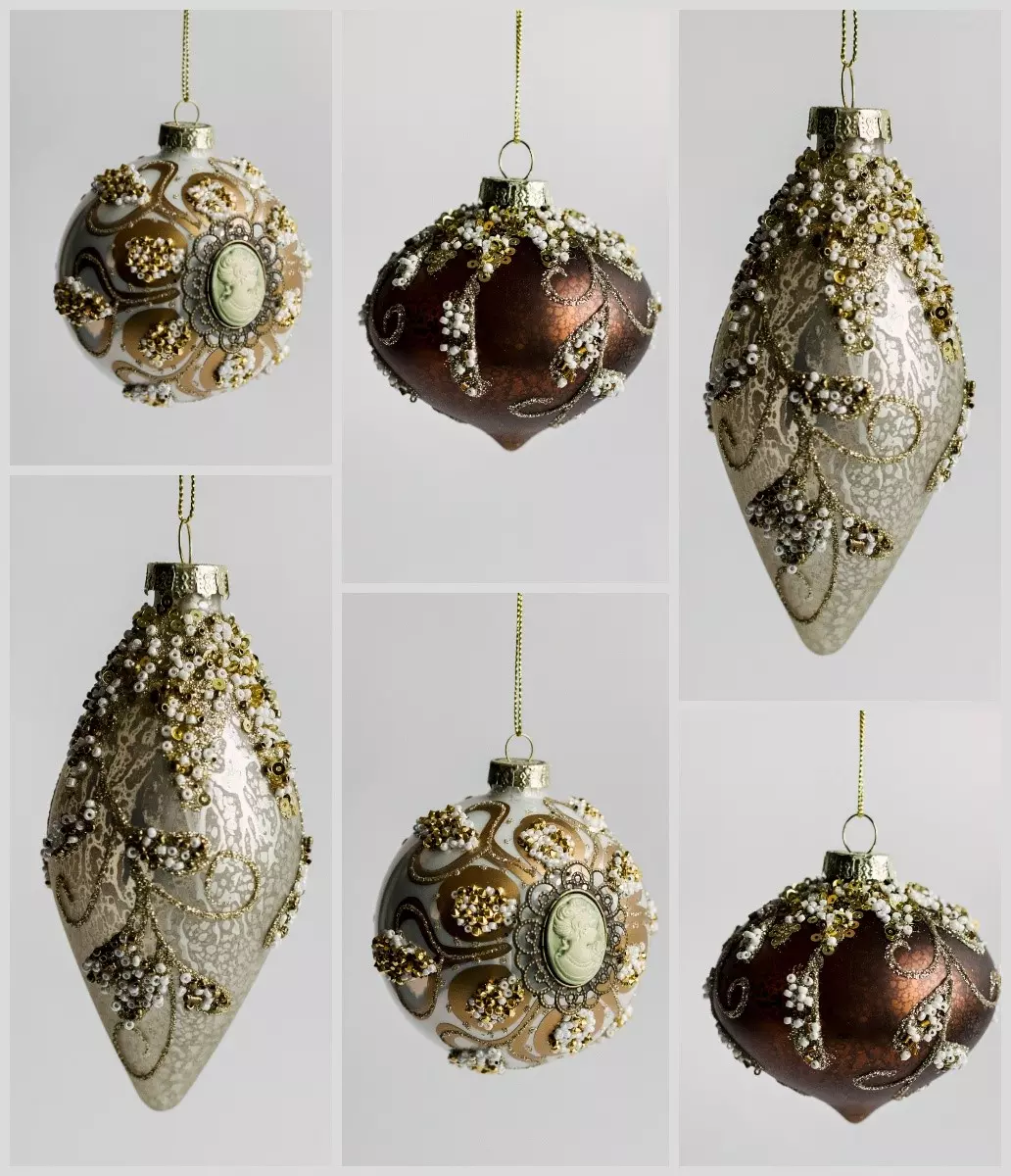 Елочные украшения стекло (12 шт) Волшебство на ветках VNV22/12-11