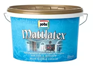 Краска интерьерная влагостойкая JOBI MATTLATEX 2,5 л