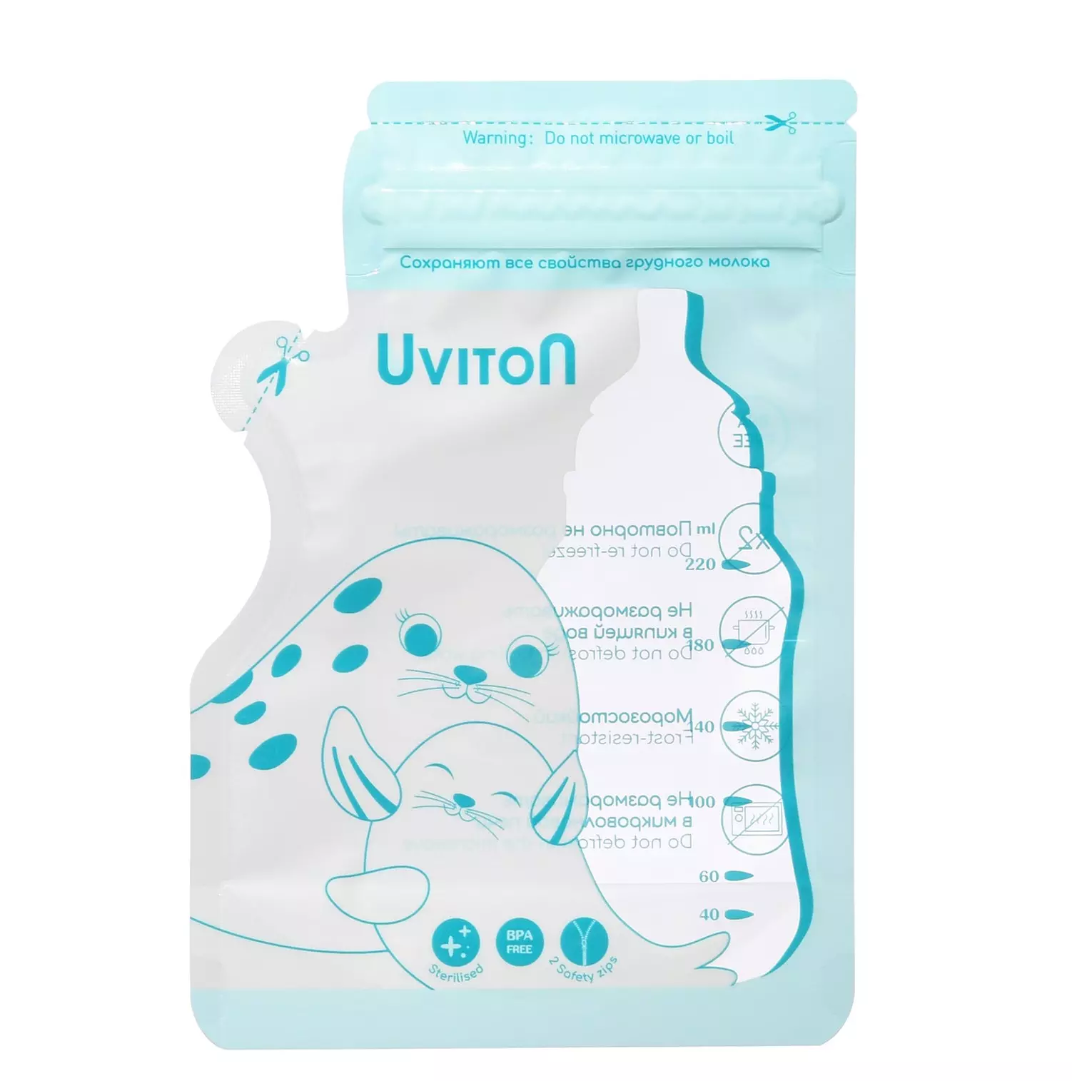 Пакеты для грудного молока 180 мл (в упаковке 30 штук) Uviton 642
