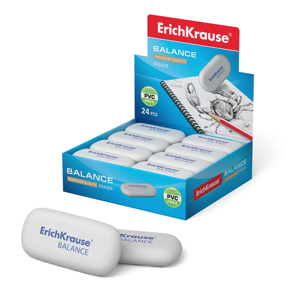 Ластик ErichKrause BALANCE MINI, белый