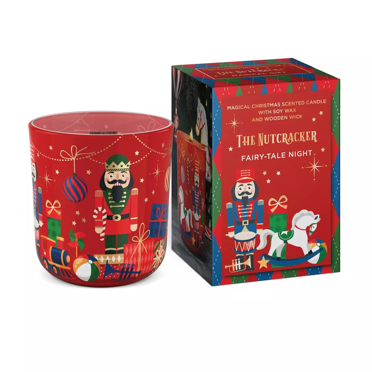 Cвеча ароматизированная в стакане 150 г Bartek Щелкунчик/The Nutcracker с деревянным фитилем