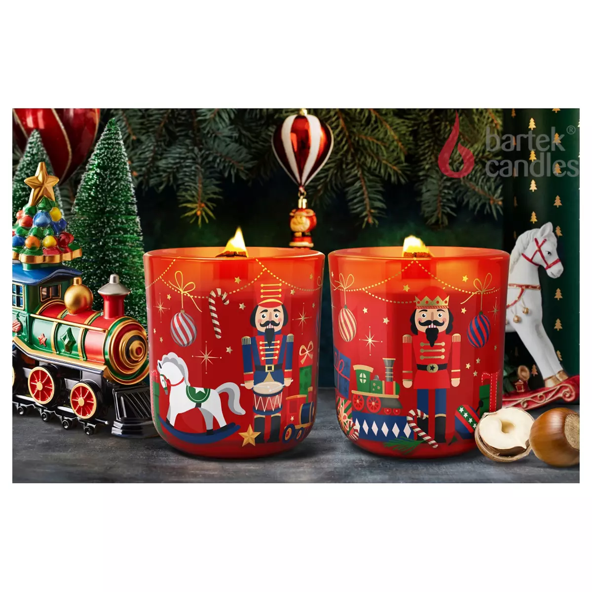 Cвеча ароматизированная в стакане 150 г Bartek Щелкунчик/The Nutcracker с деревянным фитилем
