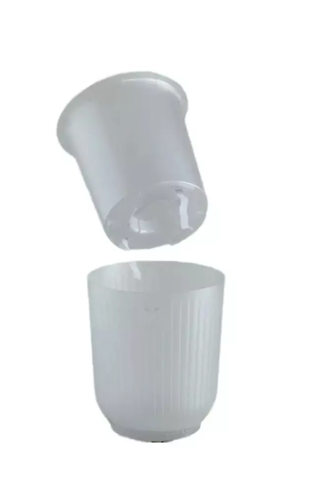 Горшок для цветов 1,6 л с фитильным поливом, D135 мм, дренаж, Эйва VipSet АМО-1,6-00 прозрачный