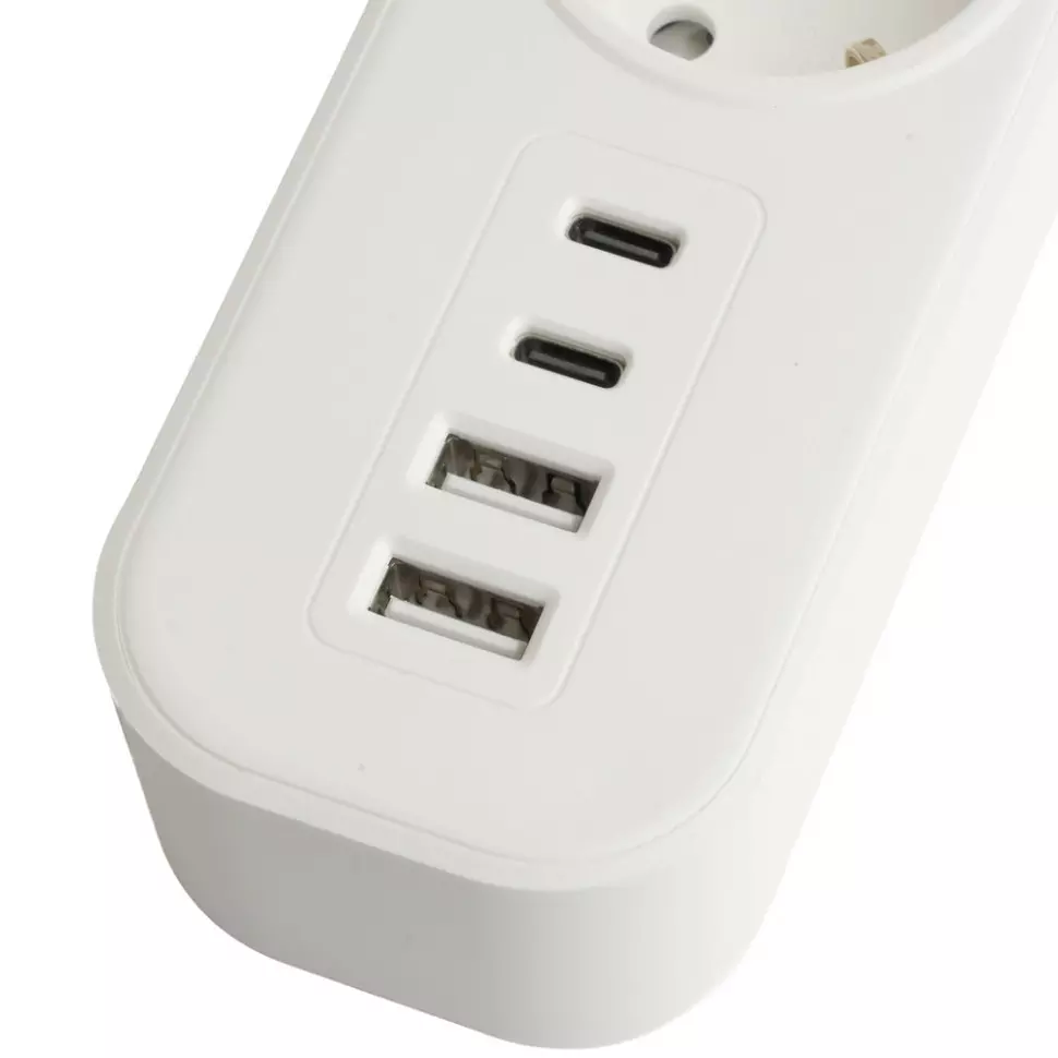 Сетевой фильтр STEKKER 5 розеток +2 USB +2 Type-C 1,8 метра 3520Вт 50102