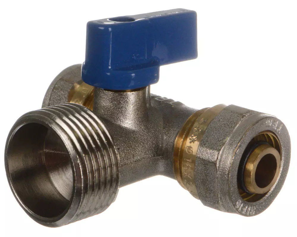 Кран шаровой для металлопластиковых труб для бытовой техники 16х3/4&quot;х16 НР, TeRma 30230