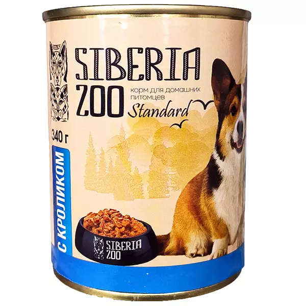 Консервы для собак Siberia ZOO с кроликом 340 г