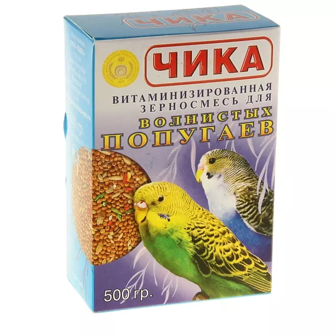 Корм для волнистых попугаев витаминизированная зерносмесь 500 г ЧИКА