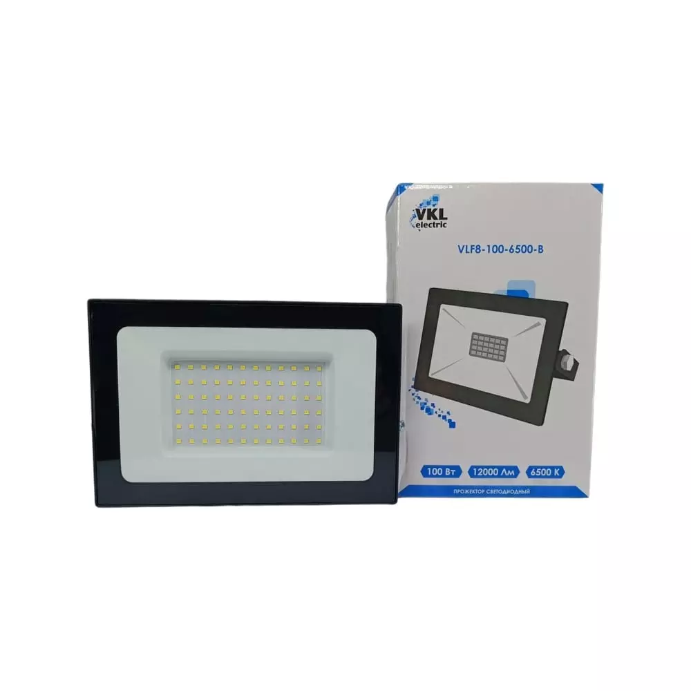 Прожектор светодиодный 220В 100Вт 6500К IP65 черный VKL electric 1208272
