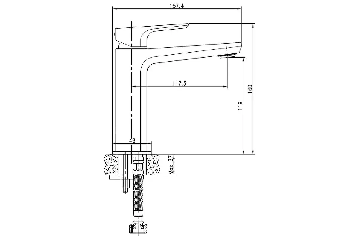 Смеситель для раковины Cersanit NATURE однорычажный